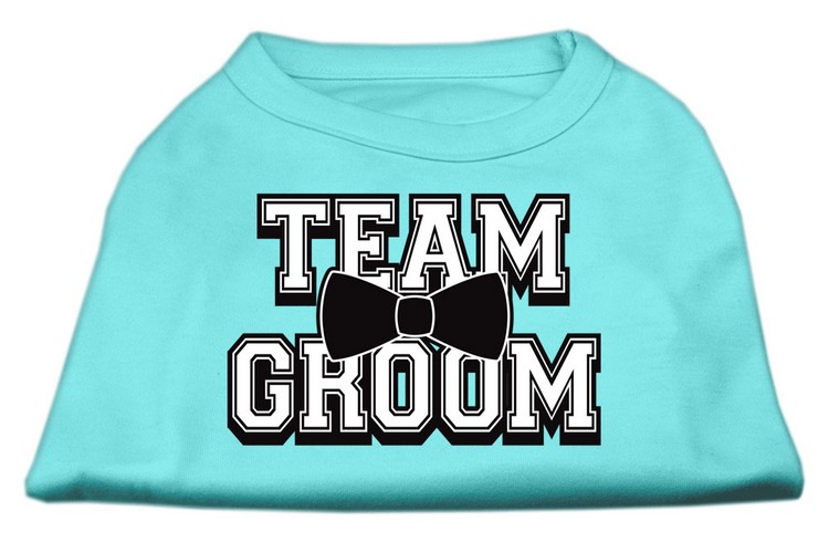 Team Groom Screen Print Shirt Aqua XXXL